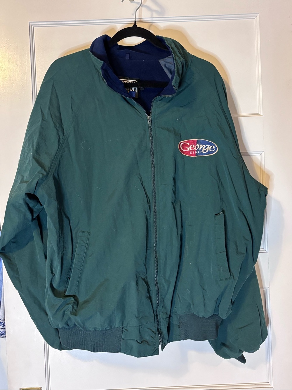 George Green Bomber Jacket with Navy Collar